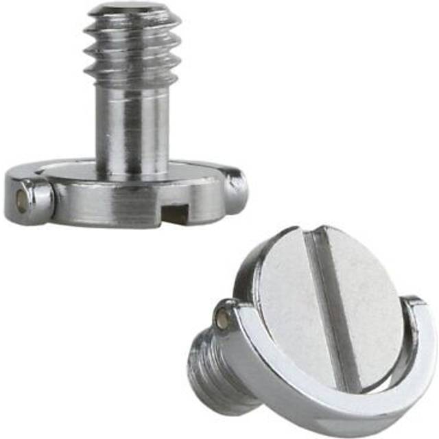 "Haoge 1/4""""""""-20 D-Ring Stainless Steel Mounting Fixing Screw for Camera Tripod Monopod Quick Release Plate (Pack of 2)"