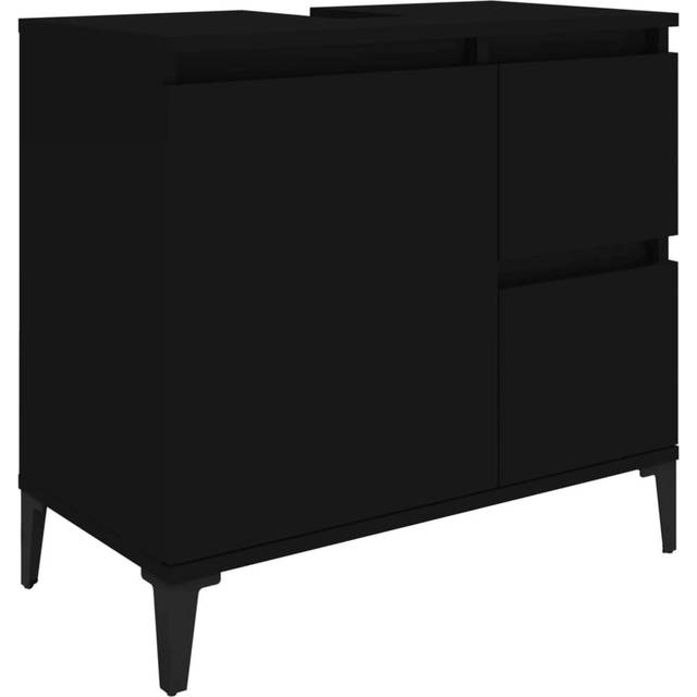 vidaXL Bathroom Cabinet Black 65x33x60 cm Engineered Wood