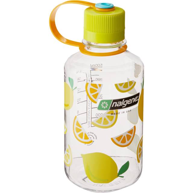 Nalgene Sustain Tritan BPA-Free Water Bottle Made with Material Derived from 50% Plastic Waste  16 OZ  Narrow Mouth  Lemon