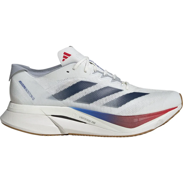 Adizero Boston 12 Herr, 42 2/3, CWHITE/DKBLUE/PURRUB