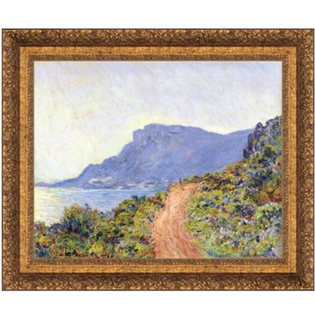 La Corniche At Monaco Framed Canvas Replica Painting: Large