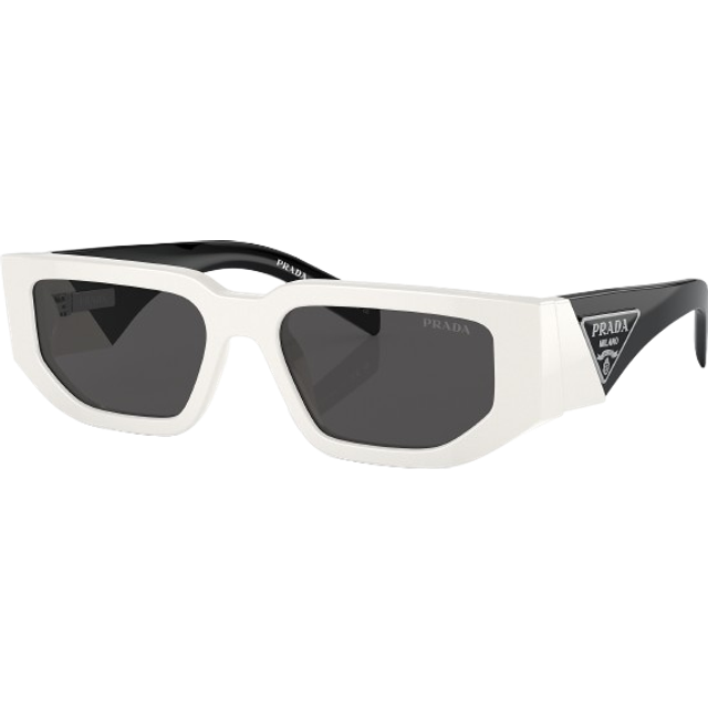 Prada Man PR 09ZS 1425S0 Solglasögon Acetat Vit Grå Fyrkantig Normal