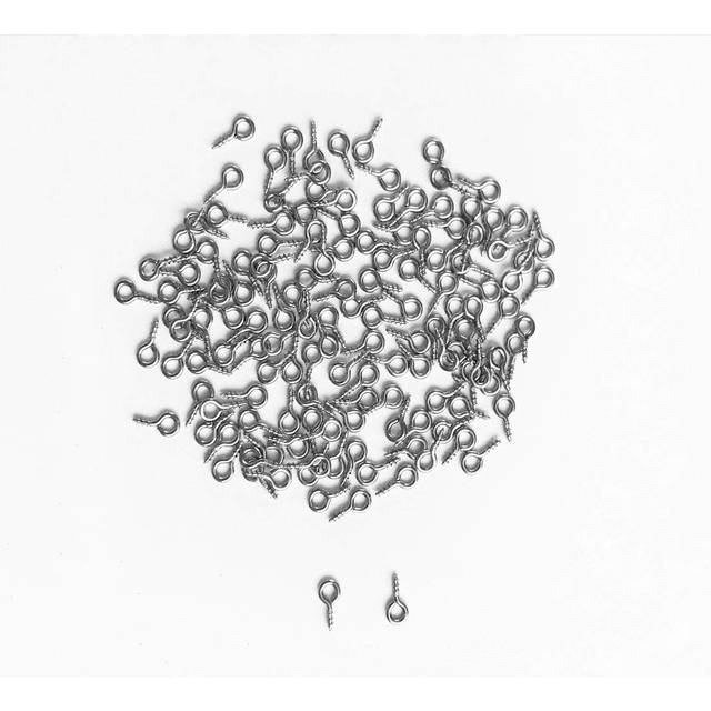 IDEALSV Small Screw Eye Pin (304) Stainless Steel 4mm x 8mm Eyelet Hook for Jewelry Tiny Hook Screws Ring 300 Pcs