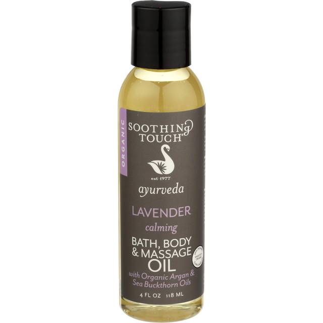 Soothing Touch Ayurveda Organic Bath  Body & Massage Oil  Calming Lavender  4 Oz