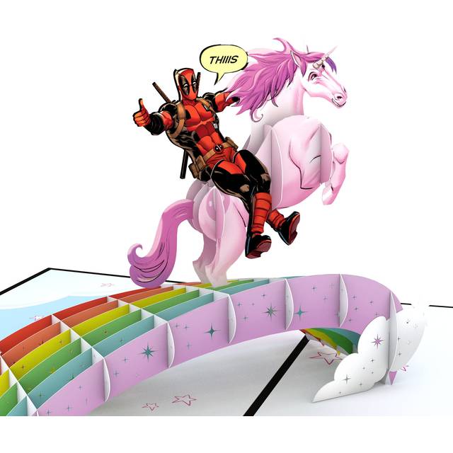 "Lovepop Pop-Up Marvel Card - Birthday 3D Deadpool Greeting Card for Boys  Men  Son  Brother - 5"""""""" x 7"""""""" Card - Note Card & Envelope Included"
