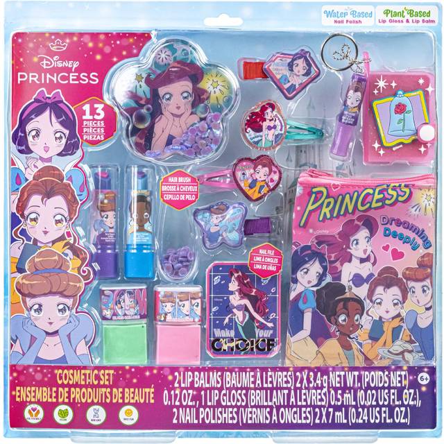 Disney Princess Anime Nail Polish and Lip Gloss Set Girls Beauty Set Kids Makeup Kit for Girls  Ages 3+  By Townley Girl