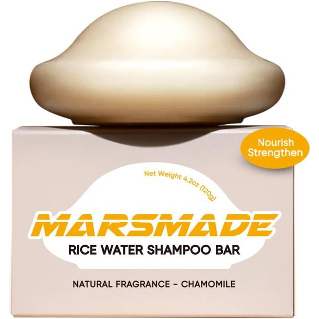 MARS MADE Rice Water Shampoo Bar 2.0 - Hydrating & Moisturizing Natural Hair Soap Bar Shampoo for Hair Strengthening & Scalp Nourishment - Bathing Soa