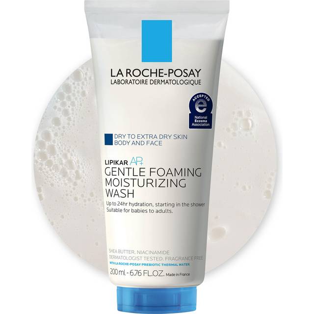 La Roche Posay Lipikar AP+ Gentle Foaming Moisturizing Wash  Shea Butter + Niacinamide + Glycerin  Moisturizing Body Wash & Face Wash For Dry Skin  Na