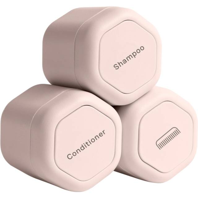 Cadence Travel Containers - Haircare Set - Magnetic Travel Capsules - For Shampoo  Conditioner  Hair Styling Product - 3 Flex Mediums (1.32oz) with Sh