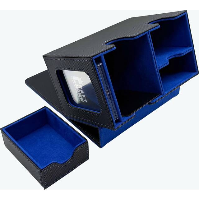 CRAFT CROWN Push Window Deck Case Leather Deck Window Large/PU Box/With (Blue) blue