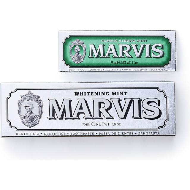 MARVIS White Mint x Classic Strong Mint Value Set Toothpaste Classic Strong Mint Flavor with Refreshing Mint Flavor and Overwhelming Refreshing Oral vit