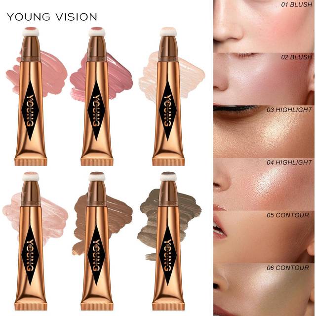 YOUNG VISION Toning Blush Highlight Stick Liquid Blush Hydrates Moisture with water resistance Highlight Liquid 04
