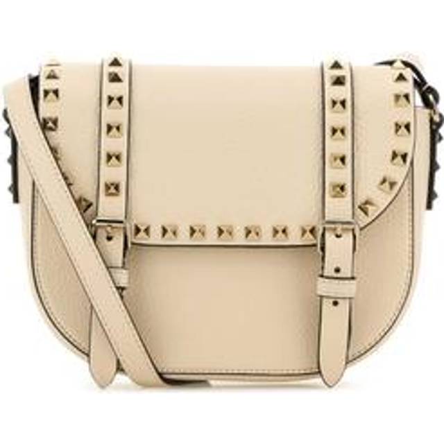 Valentino Garavani `Rockstud` Small Messenger Bag - Beige - UNIQUE