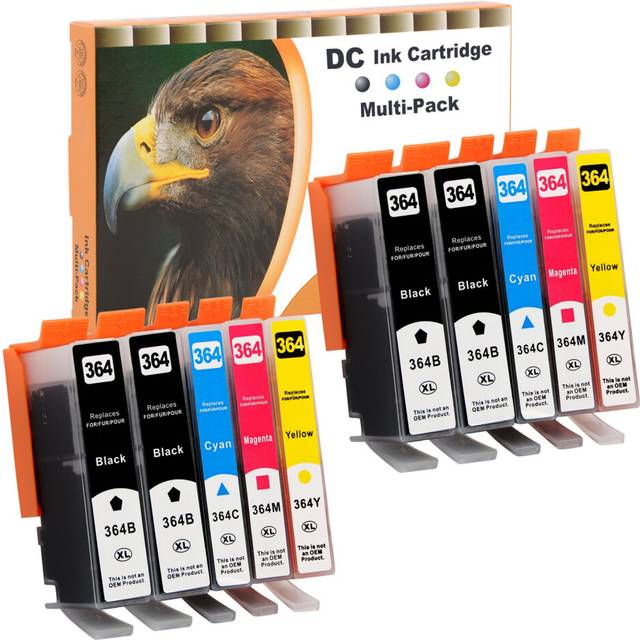 D&C 10 x multipack bläckpatroner kompatibla med HP 364 XL 364XL för HP Deskjet 3070A Officejet 4620 4622 HP Photosmart 5510 5512 5514 5515 5520 552 5524 4622 6510 65220e 7510 7520 7515 B8550 C5324
