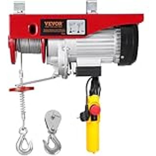VEVOR elektrisk lyftkranvinsch 1760 lbs med 14 fot trådbunden fjärrkontroll 230V
