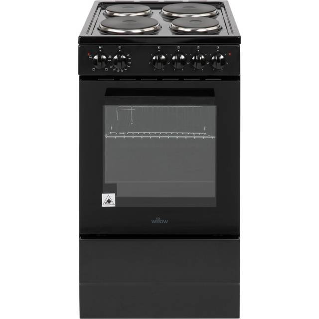 Willow WE50SSB 62L Freestanding Electric Cooker Single Cavity Cooker in Black