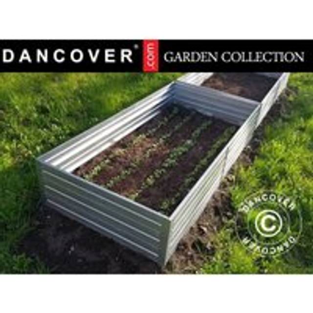 Raised Garden Bed, 0.75x1.5x0.3 m, Silver