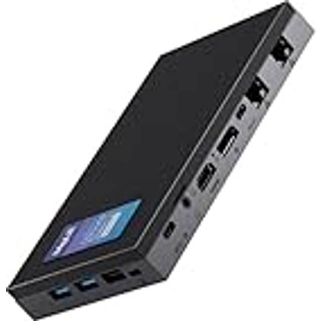 MeLE QuieterDL fläktlös mini PC 2,5 Gb Dual LAN Alder Lake N100 (upp till 3,4 GHz) 4 GB RAM 128 GB lagring Windows 11 hem mikro PC liten formfaktor PC USB-C HDMI2.0+DP1.4 trippeldisplay stationära