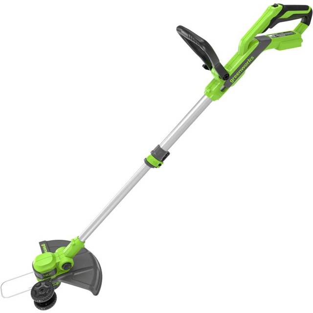 Greenworks 40V Cordless Strimmer Lawn Edger With Wheel For Small To Medium Gardens, 33cm Cutting Width, Autofeed 1.65mm Nylon Line, WITHOUT 40V