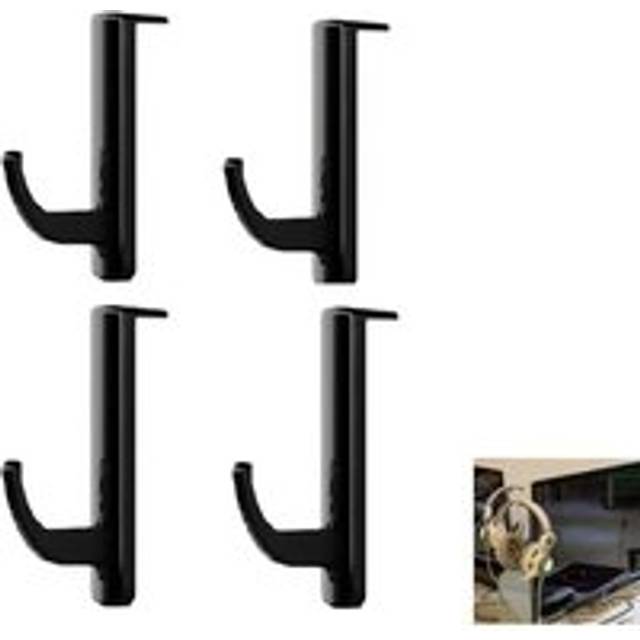 Alwaysh - Headphone Stick-on Hook, Pack of 4 Earphone Hanger Headphone Hook, Headphone Hook, Monitor Headset Holder Stick, Gaming Headset Stand Black