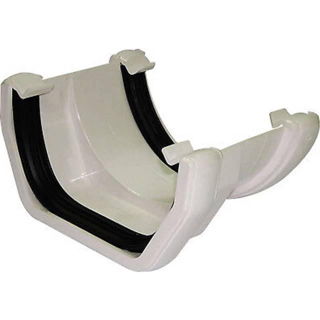 FloPlast PVC Square to PVC Half Round Gutter Adaptor - White
