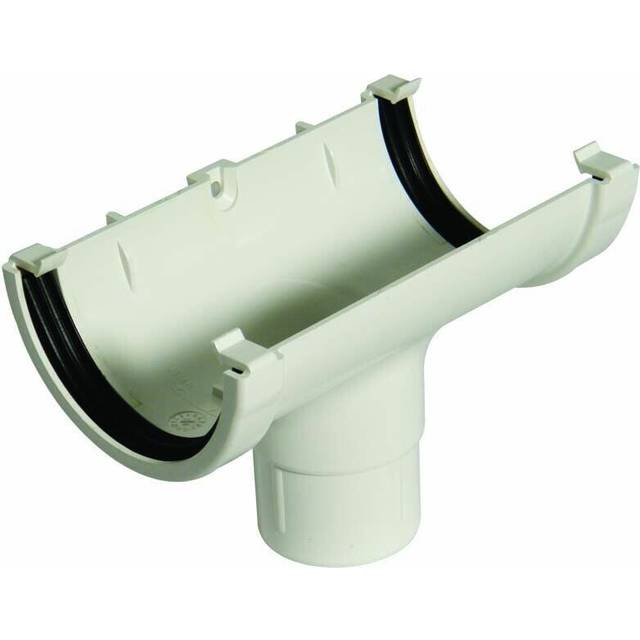 FloPlast Mini Gutter Running Outlet - 76mm White