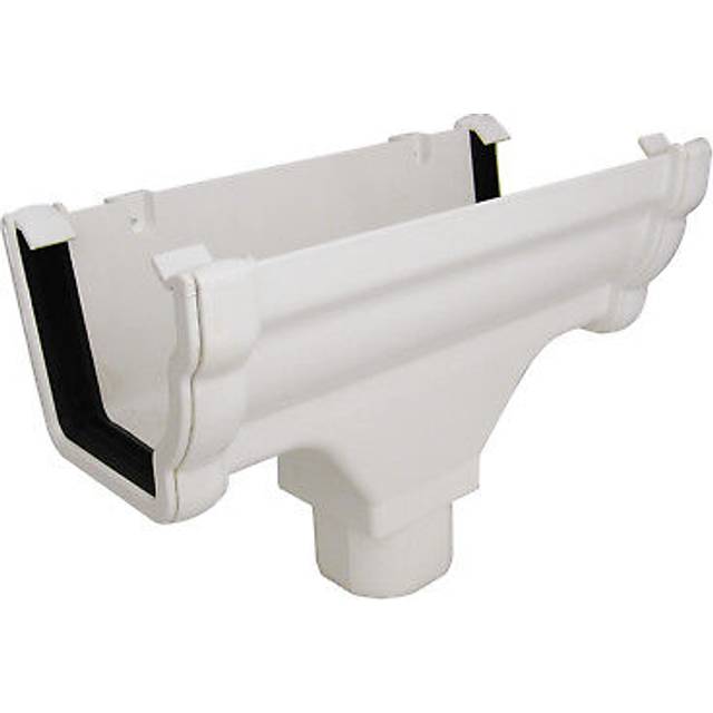 FloPlast Ogee Gutter Running Outlet - 110mm x 80mm White