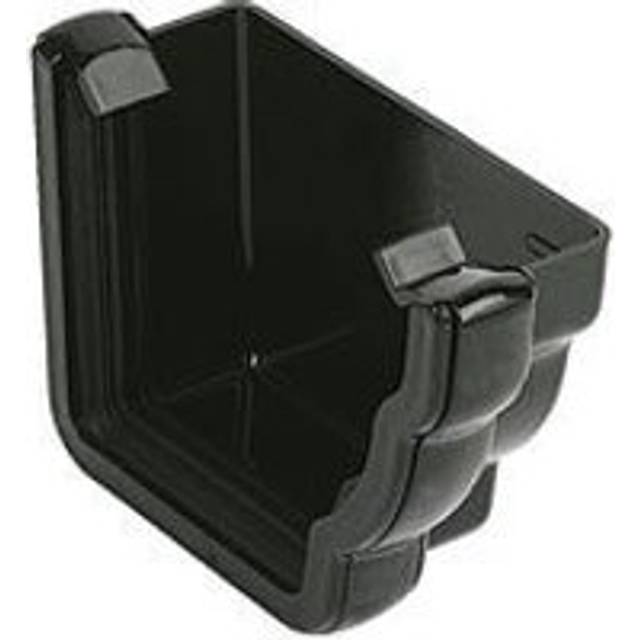 FloPlast Ogee Gutter External Stopend Right Hand - 110mm x 80mm Black