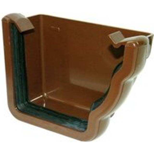 FloPlast Ogee Gutter External Stopend Right Hand - 110mm x 80mm Brown