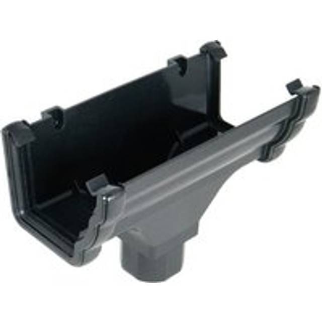 FloPlast Cast Iron Effect Ogee Gutter Universal Running Outlet - 110mm x 80mm