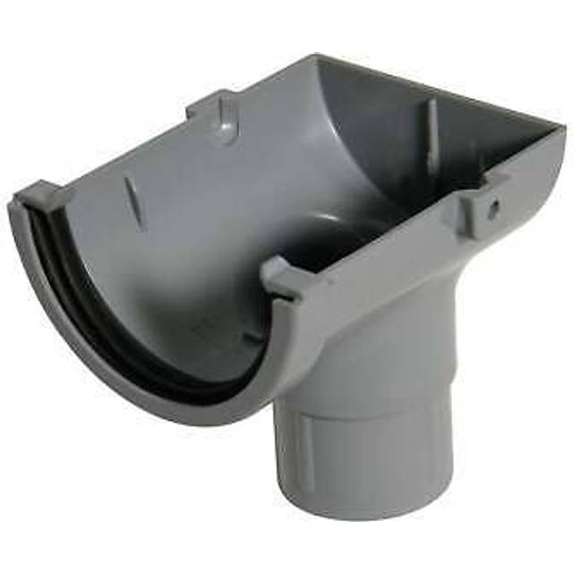 FloPlast Mini Gutter Stopend Outlet - 76mm Grey