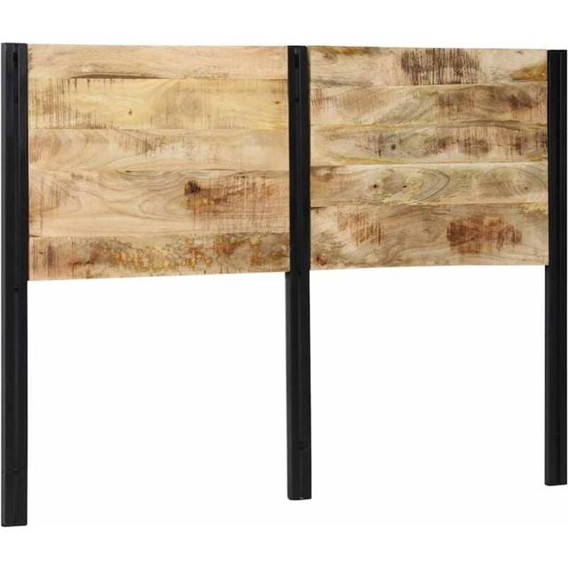 vidaXL Headboard 140 cm Solid Wood Mango and Iron - Brown