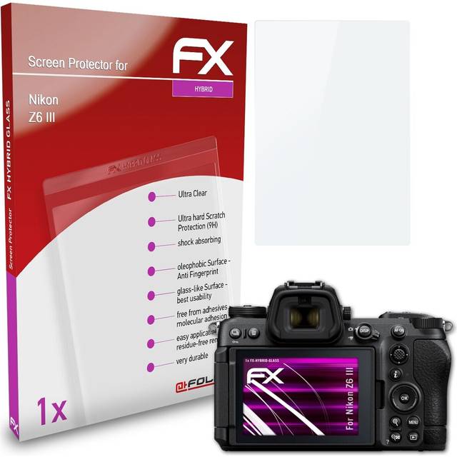 Atfolix glass protective film for nikon z6 iii glass protector 9h hybrid-glass