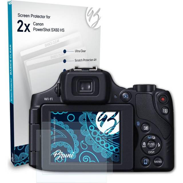 Bruni 2x Protective Film For Canon Powershot Sx60 Hs Screen Protector