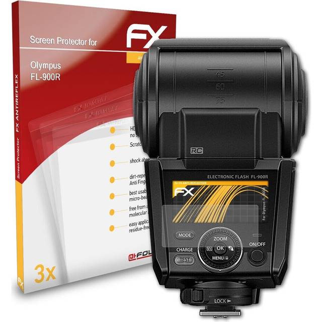 Atfolix 3x Screen Protection Film For Olympus Fl-900r Matt&shockproof