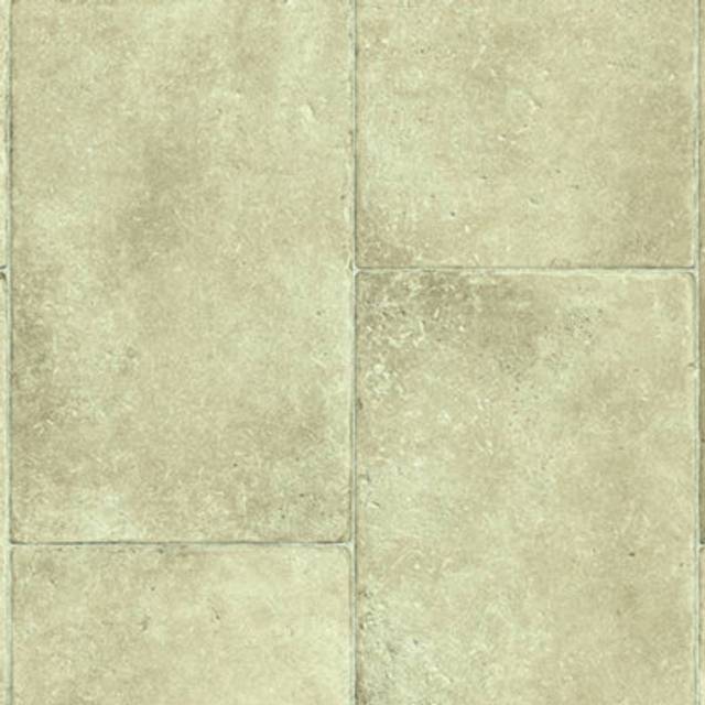 Natural Tile Effect 2.0mm Felt Backed Vinyl Flooring Sheet-4mX3m - One Size