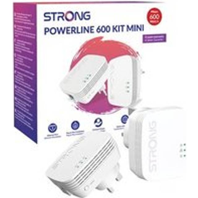 Strong 600mbps mini powerline ethernet home plug gaming tv adapter twin pack kit