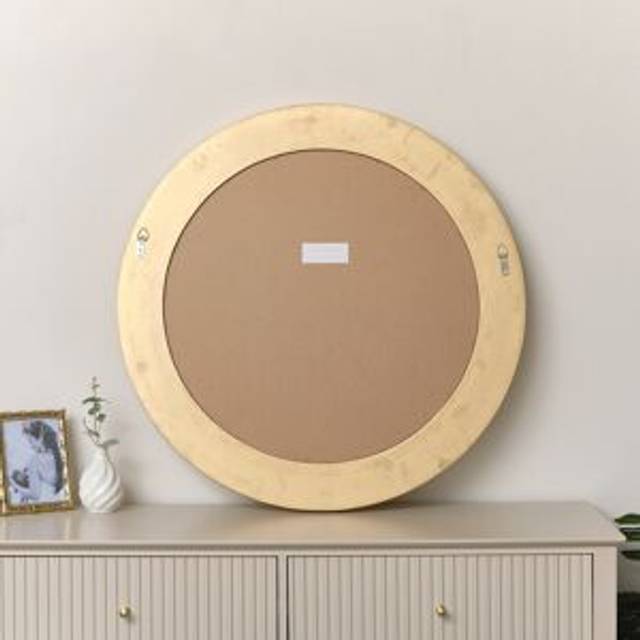 Large Round Gold Vintage Wall Mirror 80cm x 80cm Material: Mirrors
