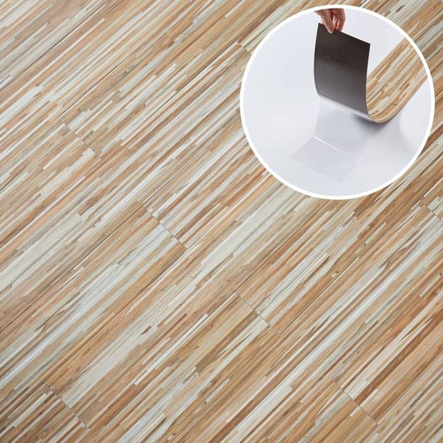 (Honeyline Grain, 7) Self Adhesive Floor Planks  - Vinyl Flooring Set Peel and Stick Floor Tiles 36x5.98in (91.4x15.2cm) - Vinyl Floor Tiles Wood Effe