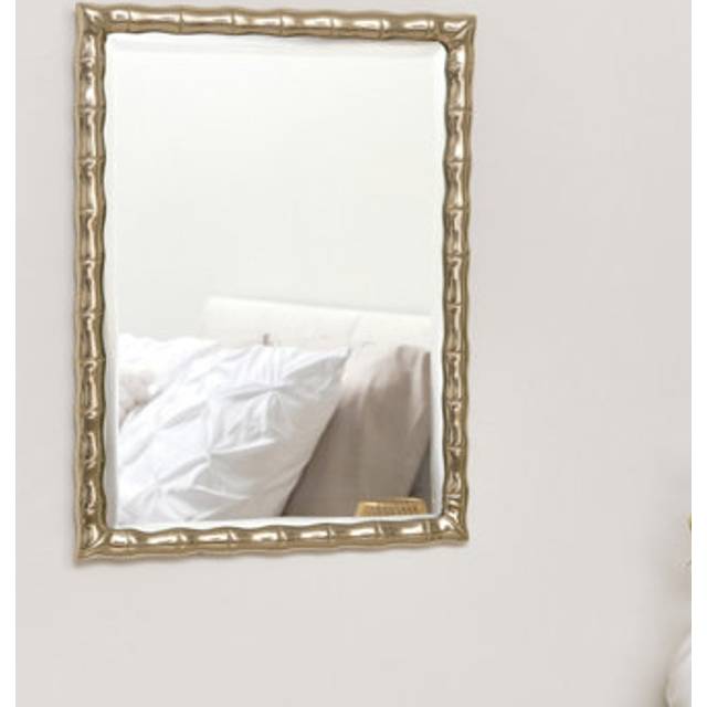 Gold Rectangle Bamboo Framed Wall Mirror - 43cm x 33cm Material: Home Decor & Accessories