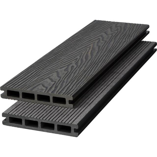 WPC Decking Waterproof Floor Tiles Set with Accessories Kit Dark Grey,8.4ã¡