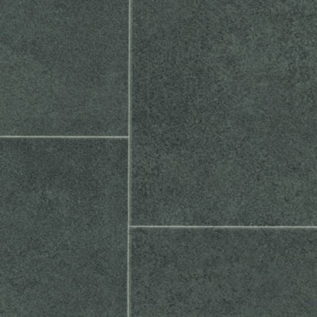 Black Stone Tile Effect 2.0mm Vinyl Flooring Sheet-2mX2m - One Size