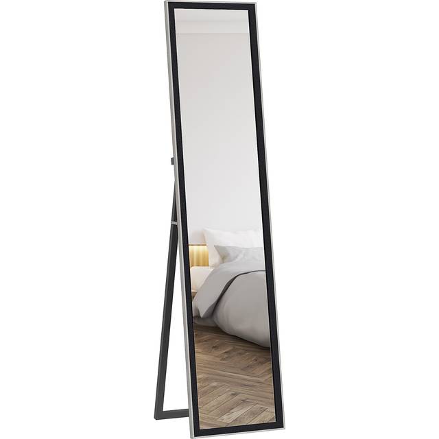 37 x 157cm Full Length Mirror with Shiny Frame for Living Room, Bedroom - Black - One Size
