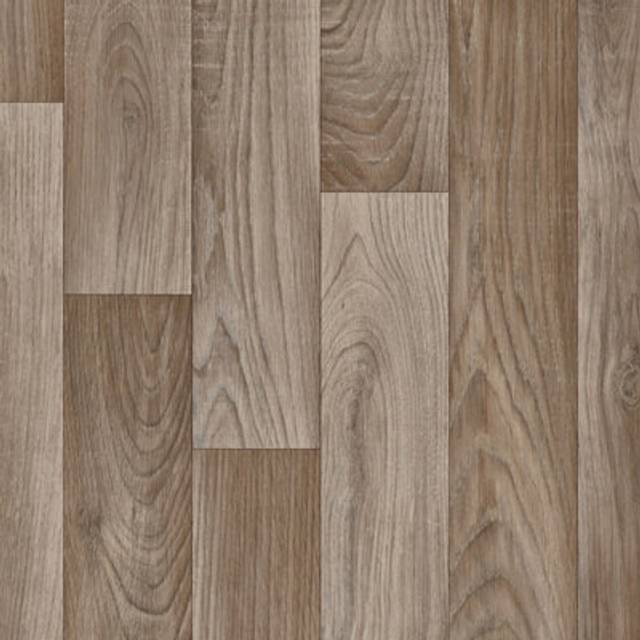 Brown Wood Effect 2.8mm Cushion Backed Sheet Vinyl Flooring -3mX4m - Beige - One Size