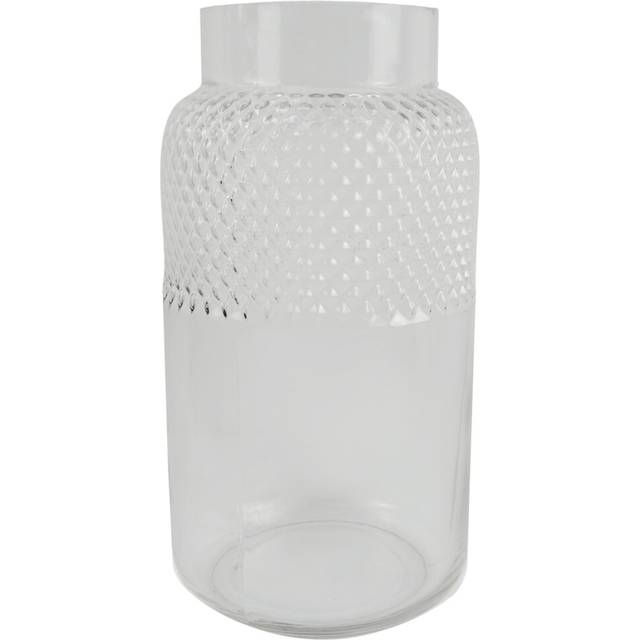 29cm Clear Glass Diamond Vase
