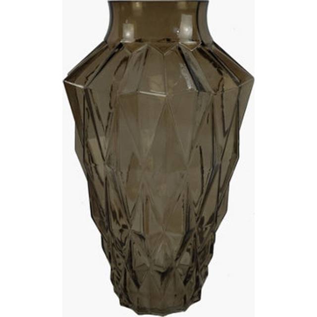 Glass Vase Brown Geometric Glass Vase 30Cm Botanik, Brown