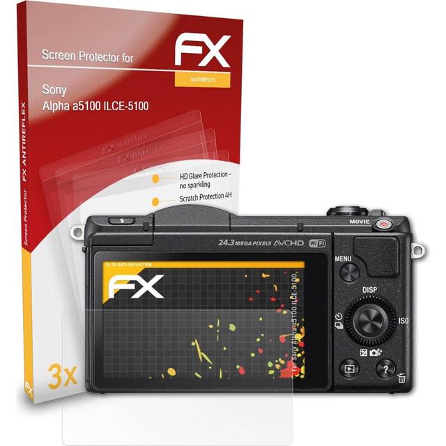 Atfolix 3x screen protection film for sony alpha a5100 ilce-5100 matt&shockproof