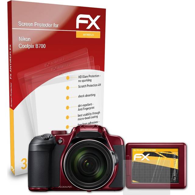 Atfolix 3x screen protection film for nikon coolpix b700 matt&shockproof