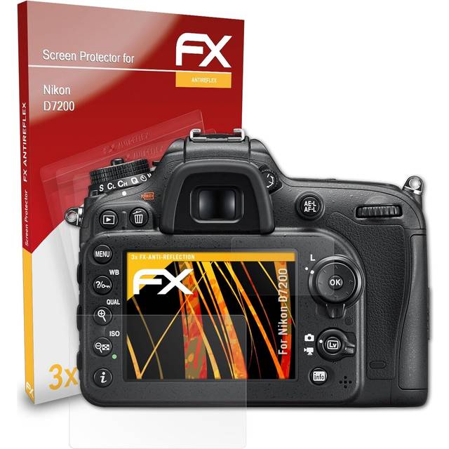 Atfolix 3x screen protection film for nikon d7200 matt&shockproof