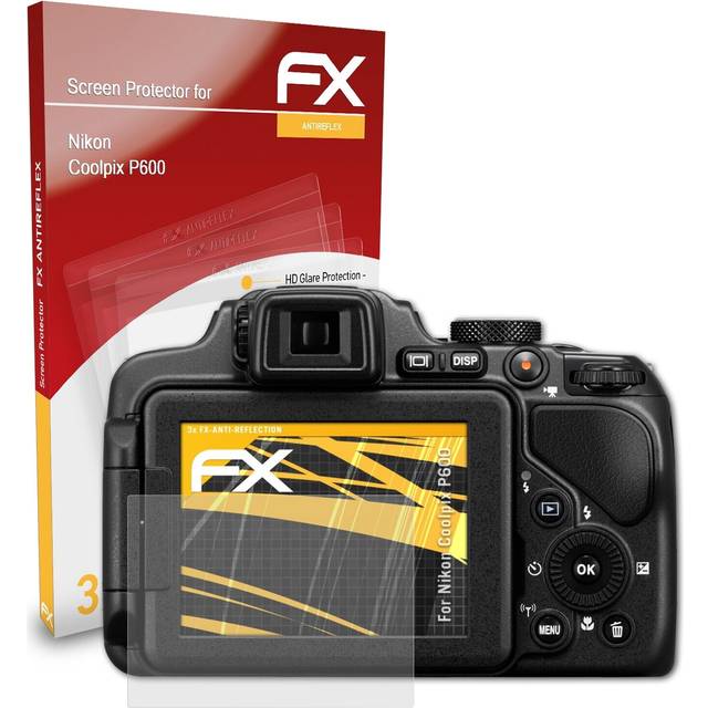 Atfolix 3x screen protection film for nikon coolpix p600 matt&shockproof
